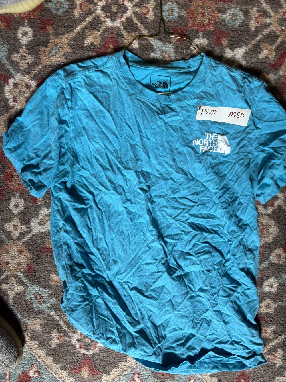 The North Face Men’s Short-Sleeve Crew T-Shirt — Teal Blue with White Logo